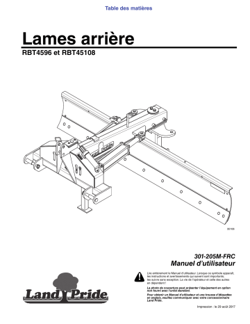 Land Pride RBT45 Series Rear Blades Manuel utilisateur | Fixfr