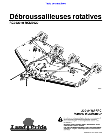 Land Pride RC3620 Rotary Cutters Manuel utilisateur | Fixfr