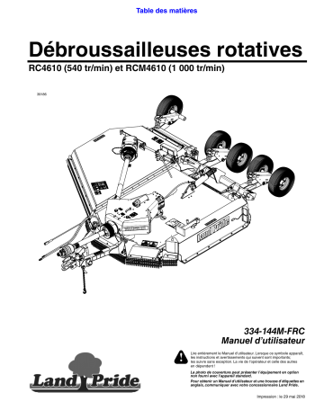 Land Pride RC4610 Rotary Cutters Manuel utilisateur | Fixfr
