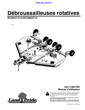 Land Pride RC4715 Rotary Cutters Manuel utilisateur | Fixfr