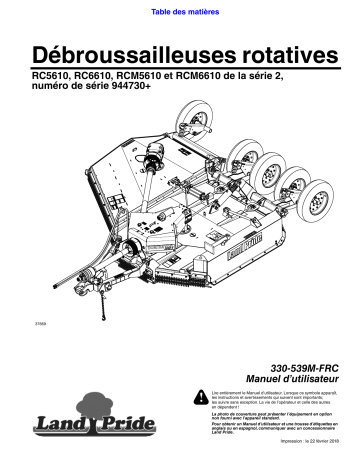 RC6610 | Land Pride RC5610 Offset Rotary Cutters Manuel utilisateur | Fixfr