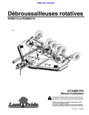 Land Pride RCB5715 Rotary Cutters Manuel utilisateur | Fixfr