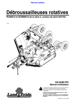 Land Pride RCB6610 Series Rotary Cutters Manuel utilisateur