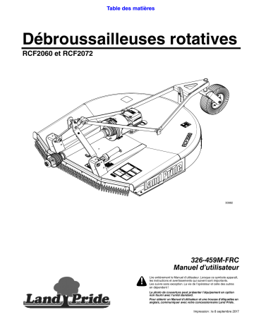Land Pride RCF2060 & RCF2072 Series Rotary Cutters Manuel utilisateur | Fixfr