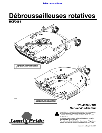 Land Pride RCF2084 Rotary Cutters Manuel utilisateur | Fixfr