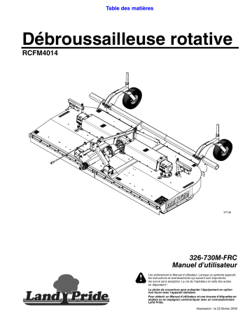Land Pride RCFM4014 Rotary Cutters Manuel utilisateur | Fixfr