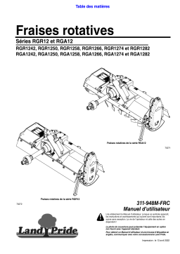 Land Pride RGA12 & RGR12 Series Gear Drive Rotary Tillers Manuel utilisateur