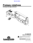 Land Pride RTA15 Series Rotary Tillers Manuel utilisateur