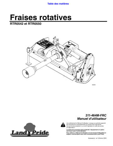 Land Pride RTR05 Series Rotary Tillers Manuel utilisateur | Fixfr