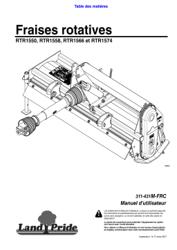 Land Pride RTR1574 Rotary Tillers Manuel utilisateur