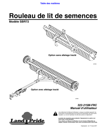 Land Pride SBR Series Seed Bed Rollers Manuel utilisateur | Fixfr