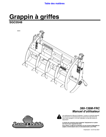 Land Pride SGC0548 Claw Grapples Manuel utilisateur | Fixfr