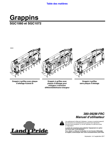 Land Pride SGC10 Series Claw Grapples Manuel utilisateur | Fixfr