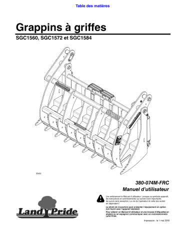 Land Pride SGC15 Series Claw Grapples Manuel utilisateur | Fixfr