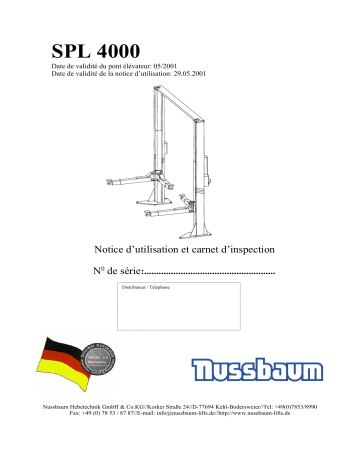 Nussbaum SPL 4000 05/01 2-Post lift Manuel utilisateur | Fixfr