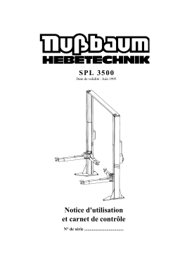 Nussbaum SPL 3500 06/95 2-Post lift Manuel utilisateur