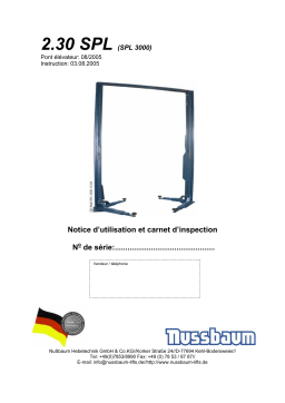 Nussbaum SPL 3000 08/05 2-Post lift Manuel utilisateur