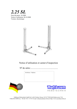 Nussbaum 2.25 SLE 10/00 2-Post lift Manuel utilisateur