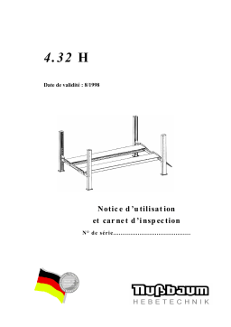 Nussbaum 4.32H 08/98 4-Post lift Mode d'emploi