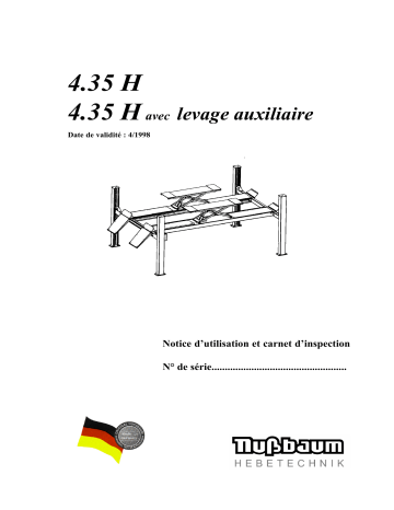 Nussbaum 4.35H RFH 04/98 4-Post lift Mode d'emploi | Fixfr