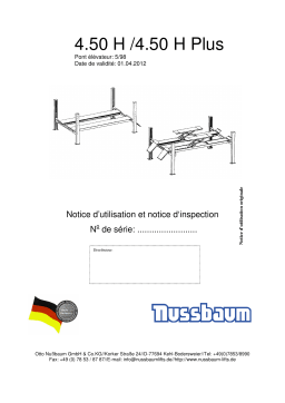 Nussbaum 4.50H 04/12 4-Post lift Mode d'emploi