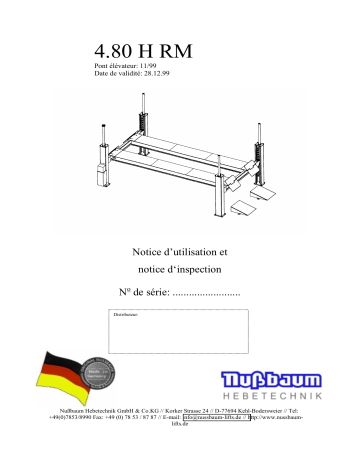Nussbaum 4.80HRM 12/99 4-Post lift Mode d'emploi | Fixfr