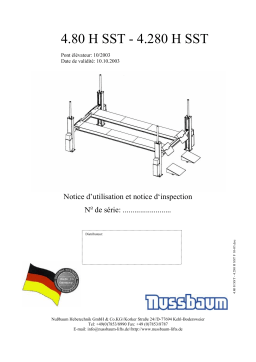 Nussbaum 4.80HSST-4.280HSST 10/03 4-Post lift Mode d'emploi