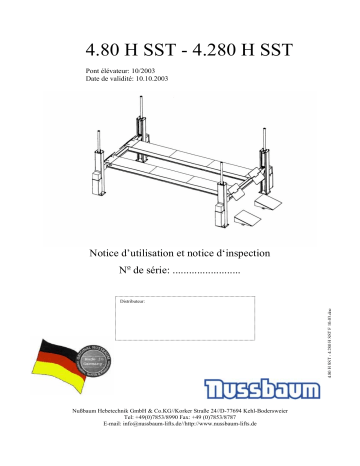 Nussbaum 4.80HSST-4.280HSST 10/03 4-Post lift Mode d'emploi | Fixfr
