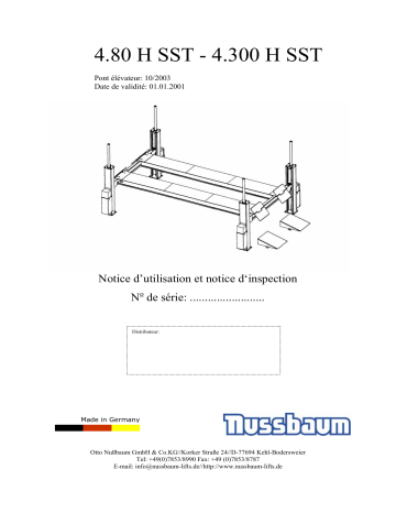 Nussbaum 4.80HSST-4.300HSST 01/01 4-Post lift Mode d'emploi | Fixfr