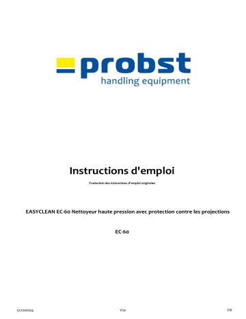 probst EC-60 EASYCLEAN Paver Cleaning Device Manuel utilisateur | Fixfr