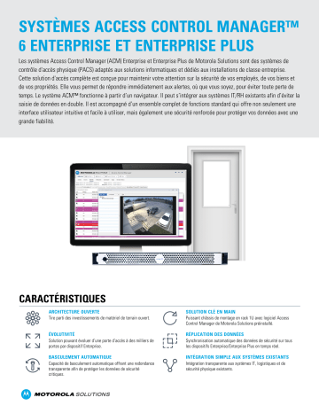 Avigilon ACM Enterprise and Enterprise Plus Systems Fiche technique | Fixfr