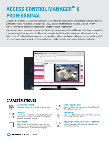 Avigilon ACM Professional Fiche technique | Fixfr