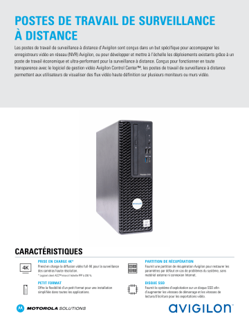 Avigilon Remote Monitoring Workstations Fiche technique | Fixfr