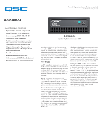 QSC Q-SYS QIO-S4 network serial I/O expander spécification | Fixfr