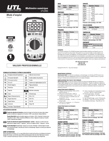 UEi Test Instruments UTLDM2 Manuel utilisateur | Fixfr