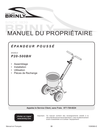 Brinly P20-500BHDF 50 LB. Push Spreader Manuel du propriétaire | Fixfr
