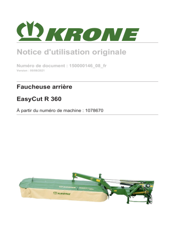 Krone BA EasyCut R 360 Mode d'emploi | Fixfr