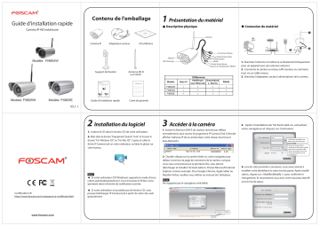 FI9805E | FI9804W | Foscam FI9805W Manuel utilisateur | Fixfr