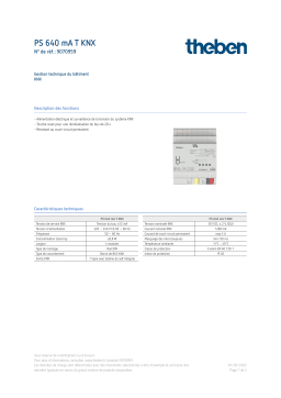 THEBEN PS 1280 mA T KNX Fiche technique