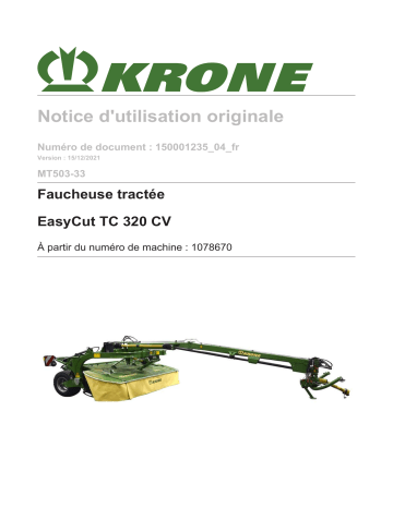 Krone BA EasyCut TC 320 CV (MT503-33) Mode d'emploi | Fixfr