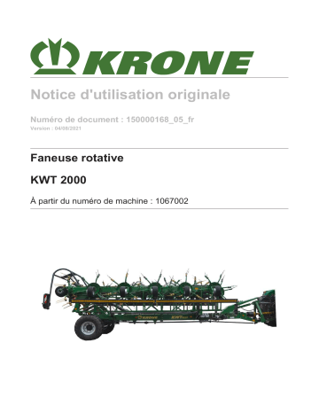 Krone BA KWT 2000 Mode d'emploi | Fixfr