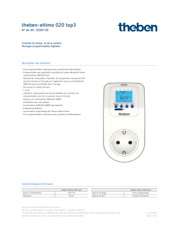 THEBEN eltimo 020 top3 Fiche technique | Fixfr