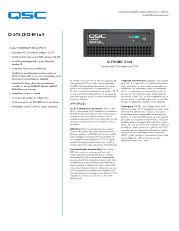 QSC Q-SYS QIO-IR1x4 network IR I/O expander spécification | Fixfr