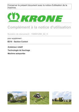 Krone EzBA SectionControl Mode d'emploi