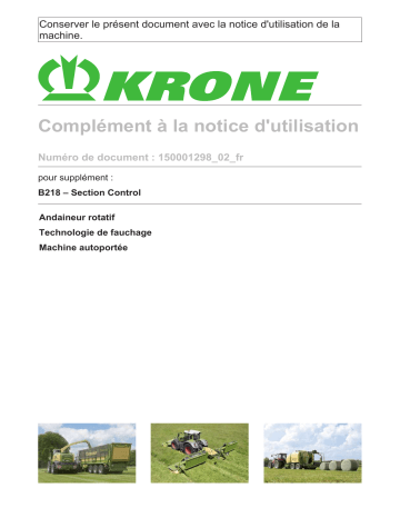 Krone EzBA SectionControl Mode d'emploi | Fixfr