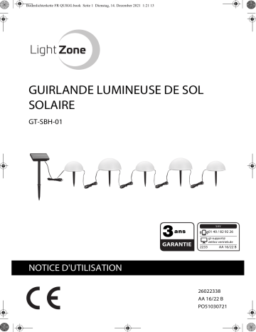 LightZone GT-SBLB-01,GT-SBH-01,GT-SBSP-01 Floor Light Chain Manuel utilisateur | Fixfr