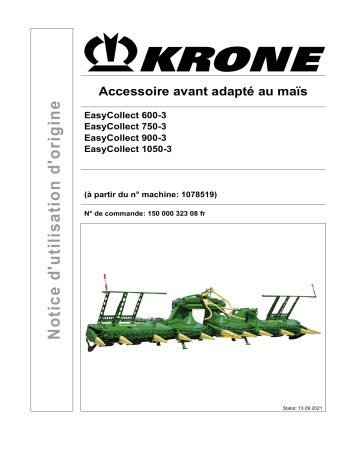 Krone BA EasyCollect 600-3/ 750-3/ 900-3/ 105 Mode d'emploi | Fixfr