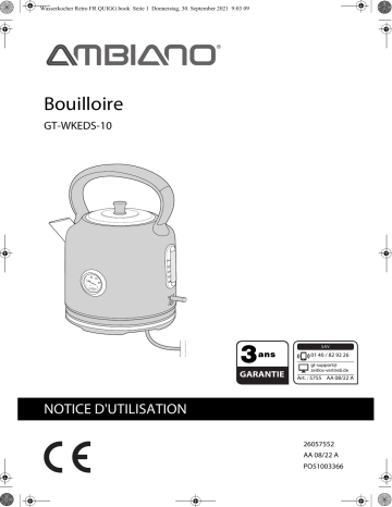 Ambiano GT-WKEDS-10 water kettle Manuel utilisateur | Fixfr