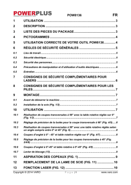 Powerplus POW8136 Manuel du propriétaire