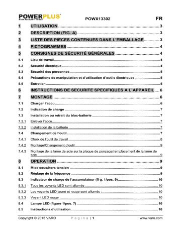 Powerplus POWX13302 Manuel du propriétaire | Fixfr